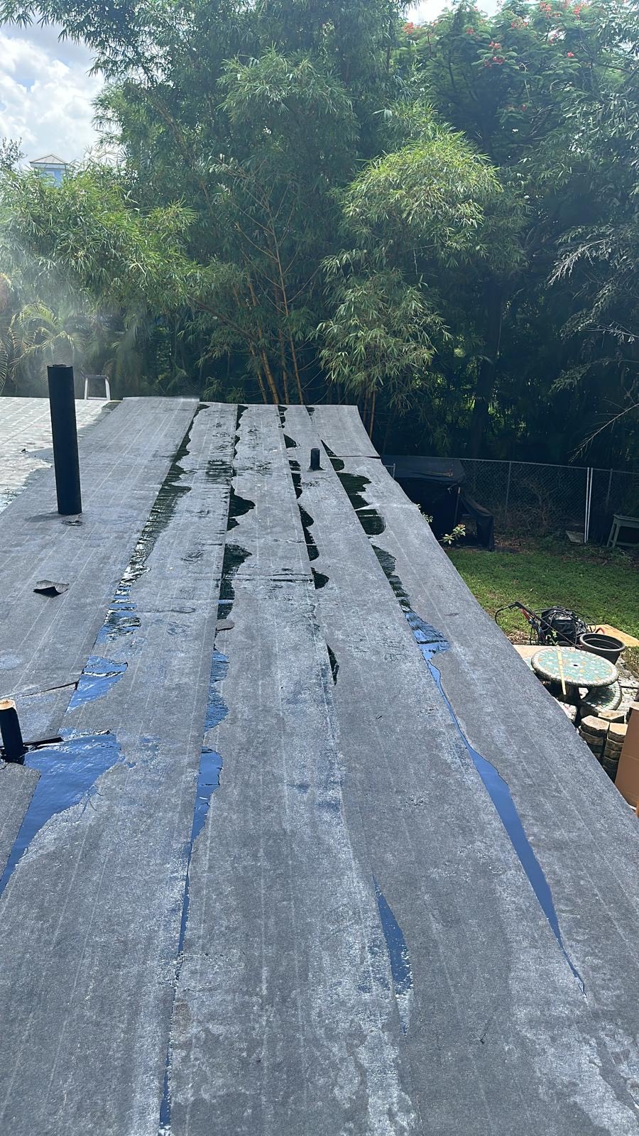 Commercial membrane base layer installation in South Florida