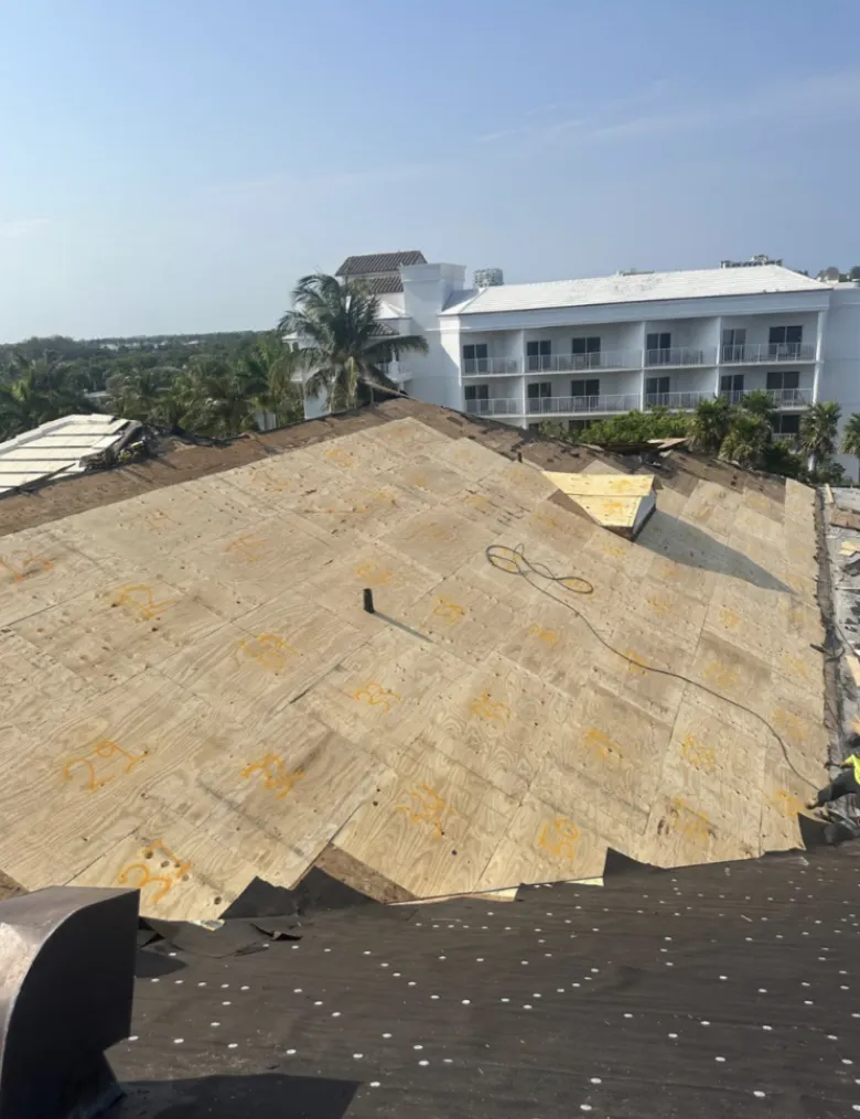Completed roof replacement and re-roofing project example in South Florida
