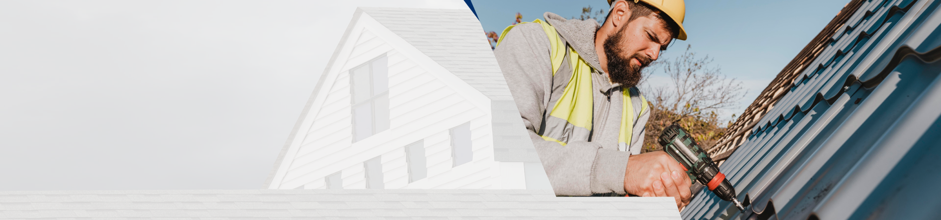 Roof replacement and re-roofing service banner in South Florida