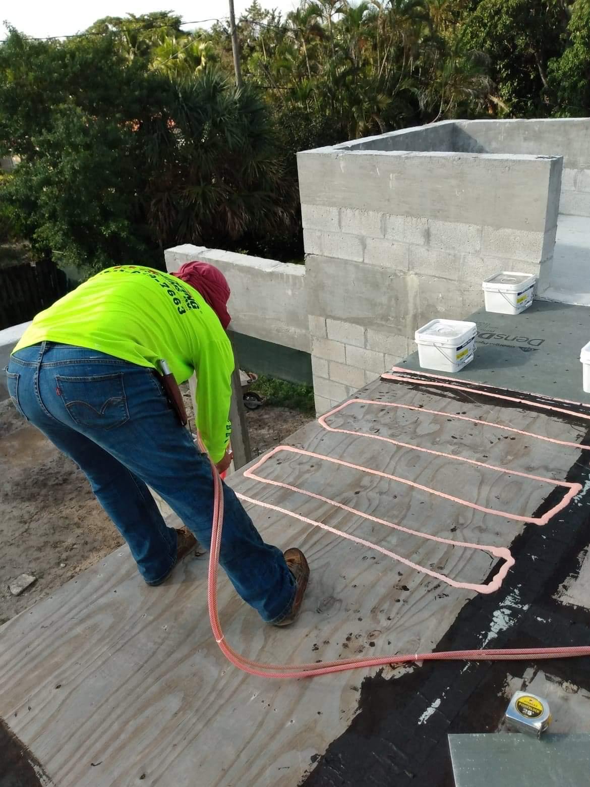Residential roof chimney waterproofing